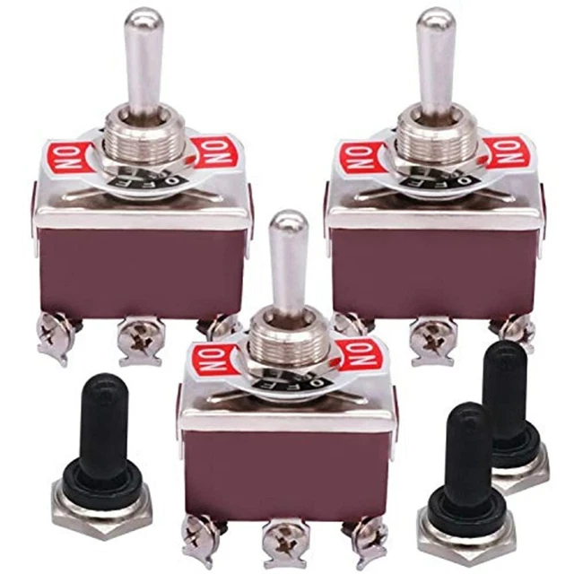 Mxuteuk/3 Pcs Heavy Duty Rocker Toggle Switch 6 Pin Position ON/Off/ON 15A DPDT