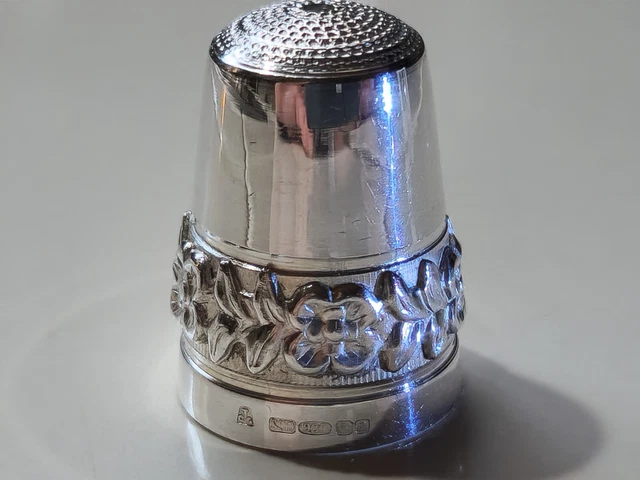 Vintage Sterling Silver Thimble Made in England by Swann Thimbles No holes EC