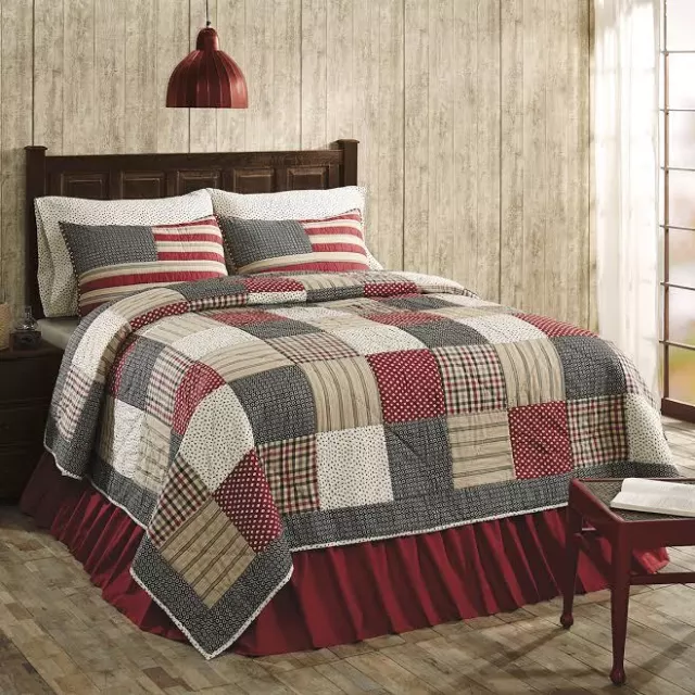 Victory Americana Queen Size 3 Pc Quilt Set Cotton Quilt+ 2 Shams-Back in Stock! 2