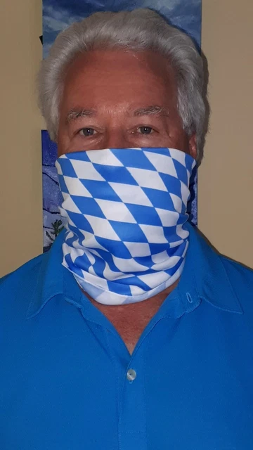 German Bavarian Rautenmuster Oktoberfest  Face Covering Gaiter NEW