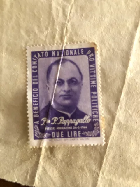 Francobollo 1944 Fosse Ardeatine, Padre P.Pappagallo, Comitato Vittime Politiche 3
