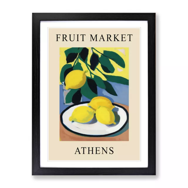 Zitrone Athen Obstmarkt Ausstellung gerahmt Wandkunst Poster Druck Bild groß