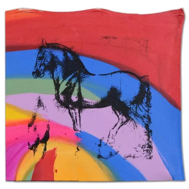 Gail Rodgers One of Kind Hand-Pulled Silkscreen Acrylic Painting  "Horse"