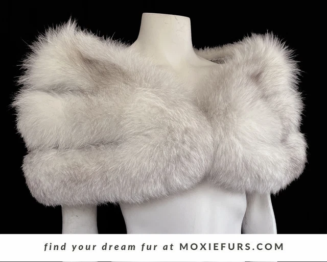 Norwegian FOX Fur Stole, Rustic Bridal Shawl, Winter Wedding Cape, Real Vintage
