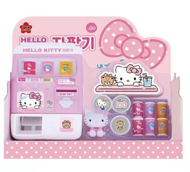 HELLO KITTY Máquina expendedora Juguete Juego de rol 2 Monedas 3 Bebidas 1...