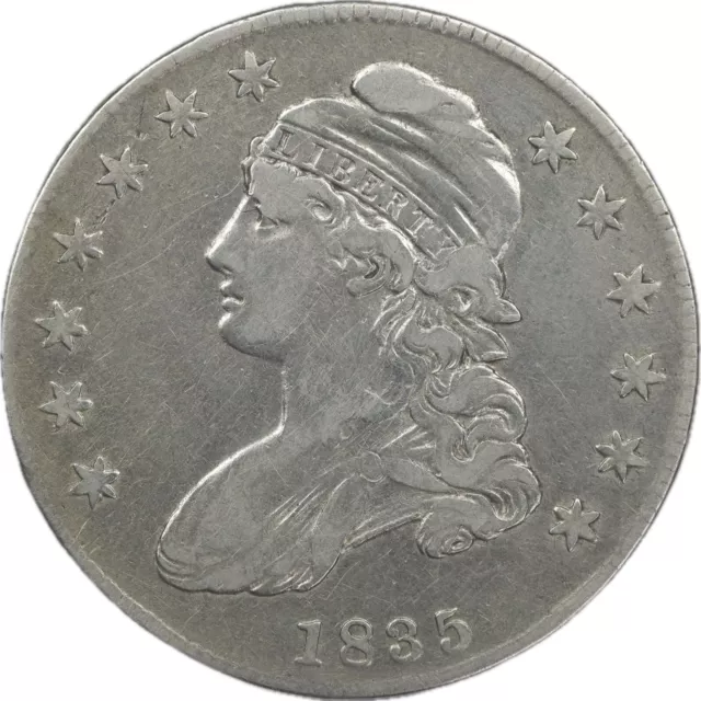 1835 50c Capped Bust Half Dollar - Fine Details Cleaned