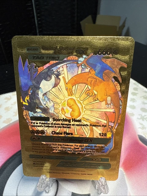 CHARIZARD , CHARIZARD & Charizard GX Fan Art DISPLAY Gold Foil HP660 TAG  TRIO $4.99 - PicClick
