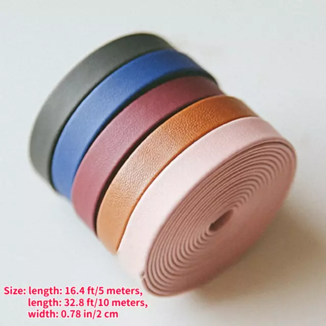 5M Leatherette Faux Leather Edging Bias Tape Cord Trim Retro Sewing Craft