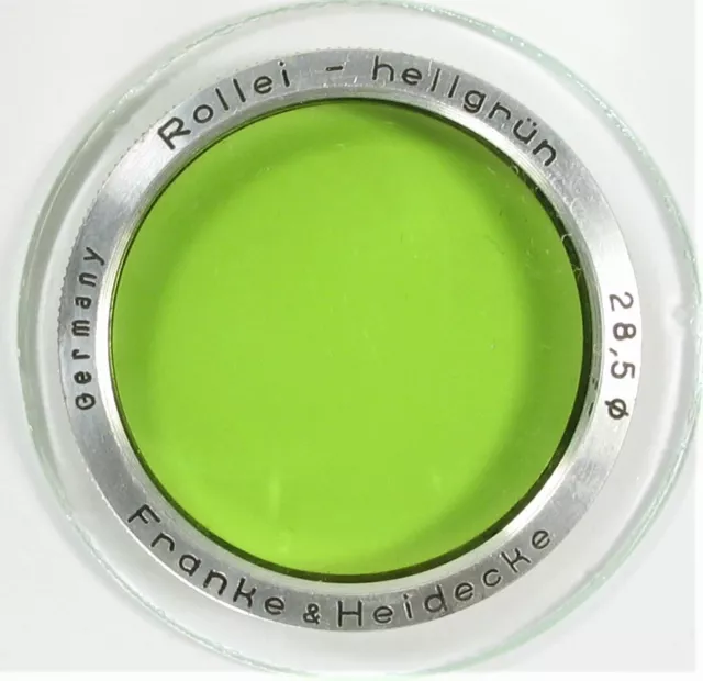 Filtro FRANKE & HEIDECKE Rollei-verde claro Light Green 28,5 mm para Rolleiflex TLRs
