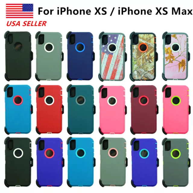 For Apple iPhone XS / XR / XS Max Shockproof Defender Case Cover with Belt Clip