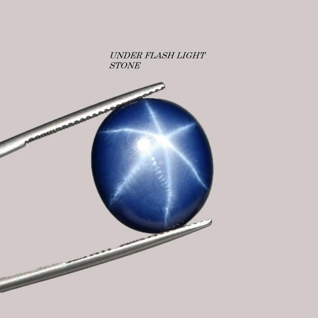 Blue Star Sapphire 7.85Cts Six Rays Oval Cabochon 10x14x05mm Size Loose Gemstone