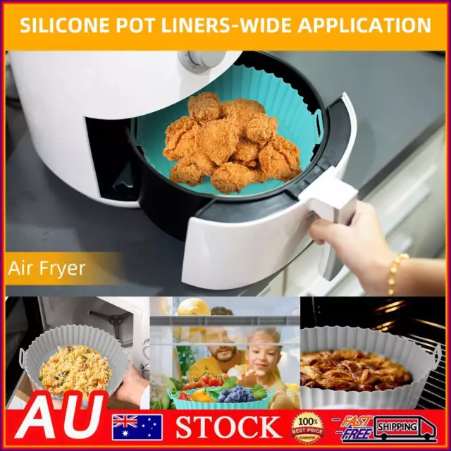 Silicone Air Fryer Liners Reusable 2 Pack-7.9 in Air Fryer Basket for Food Safe