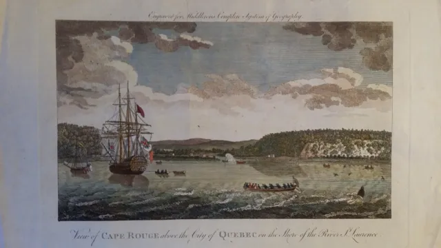 1778 Antique Copper Marine Engraving - Cape Rouge Quebec Canada