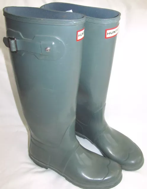 Hunter Green Tall Rubber Rain Boots Rainboots Womens Size 10