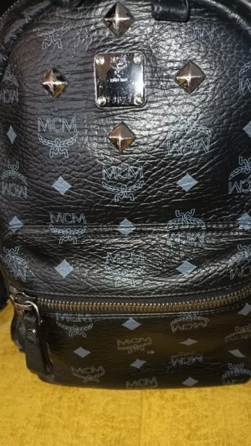 MCM Small Calfskin Studded Stark Backpack 2