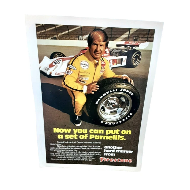 1974 Firestone Parnelli Jones Tires Original Print Ad Vintage