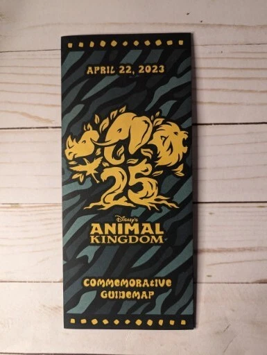 DISNEY ANIMAL KINGDOM 25th Anniversary Dated Commemorative Guide Map 4 ...