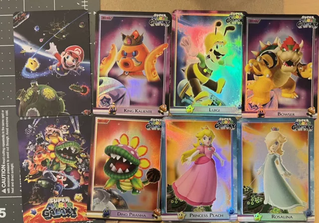 Rare Super Mario Galaxy Foil Card Lot Of 8 Nintendo Wii Luigi - 2008 Enterplay