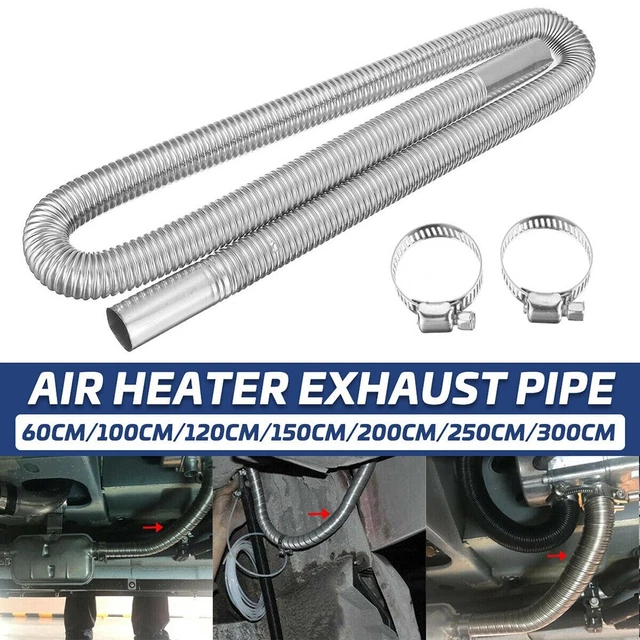 60cm-300cm Argent Air Chauffage Diesel Parking Inox Acier Échappement Tube Tuyau