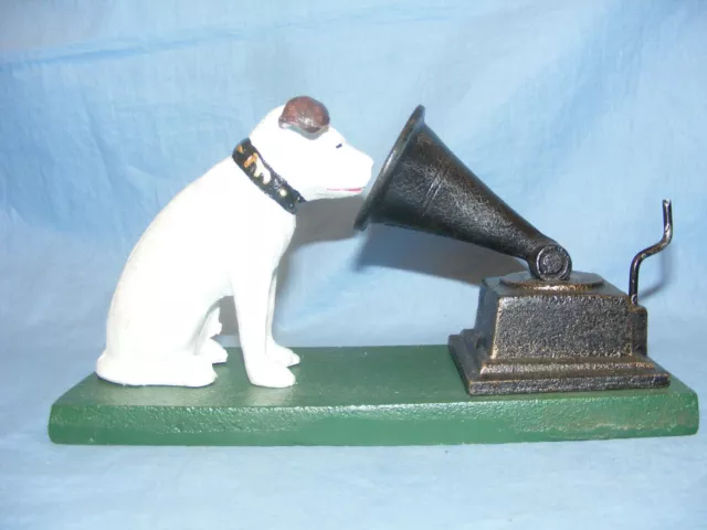 Nipper Dog HMV With Gramophone His Masters Voice Cast Iron Figure