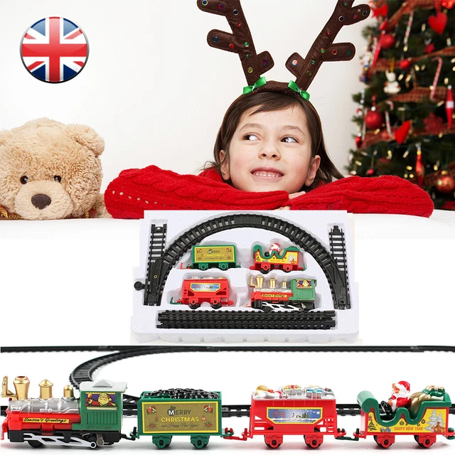 MINI CHRISTMAS TRAIN Set Track Musical Sound Lights Around Tree