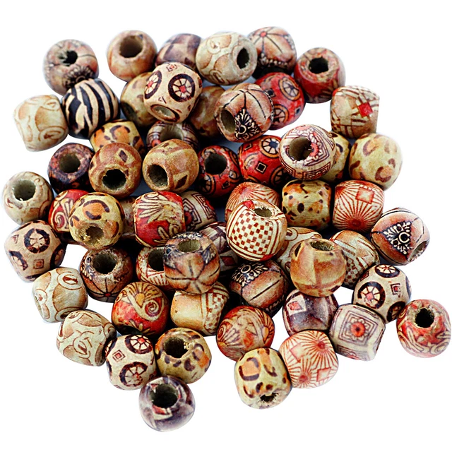100er Pack Holzperlen Gemischt 12mm   Spacer Charms Anhänger Erkenntnisse