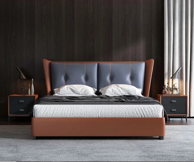 Italienne Chambre à Coucher Lits Style Meuble Design Lit + 2 Nachttische 3tlg