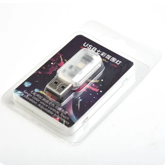 5V Mini USB LED Voiture Intérieur Léger Touch Clé Fluo Atmosphere Ambiant Lampe