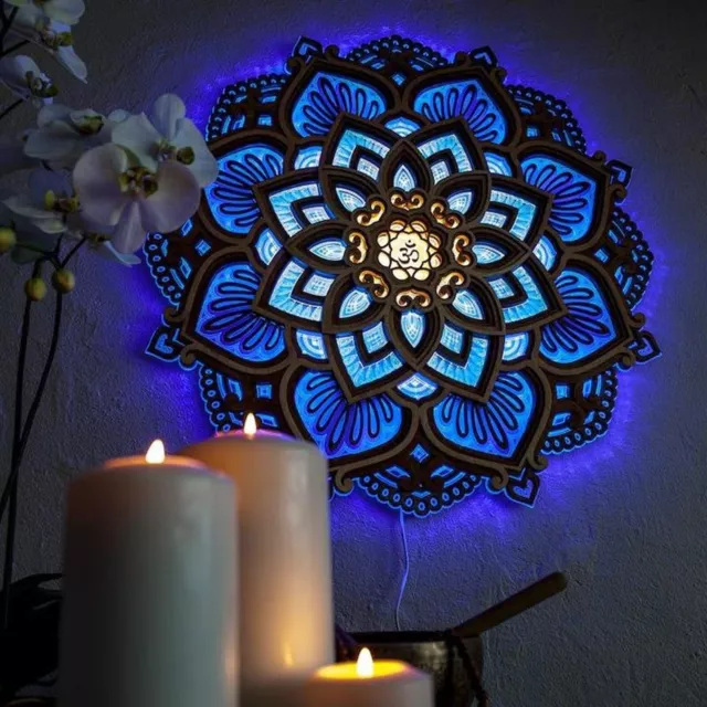 Mandala-Yoga Room Night Light LED Home Decoration Ornaments Room Night Light