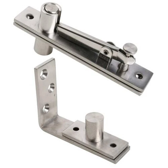 Charnière pivotante de porte en acier inoxydable argent pour portes de chambre