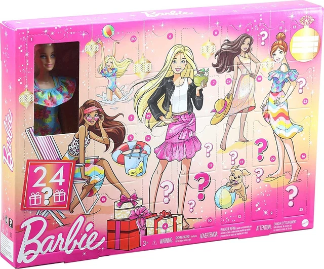 Barbie Advent Calendar with Barbie Doll (12-In), 24 Surprises Including Day-To-N