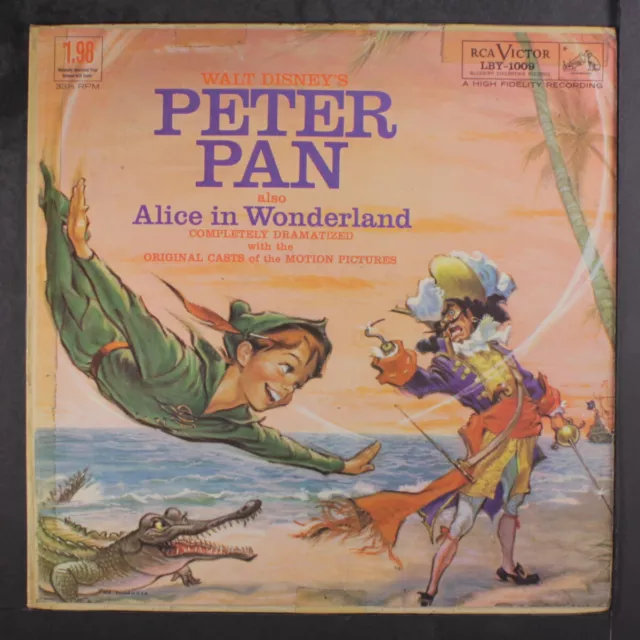 Walt Disney: Peter Pan Aussi Alice En Pays Merveilleux Rca Victor 12 " LP 33 RPM