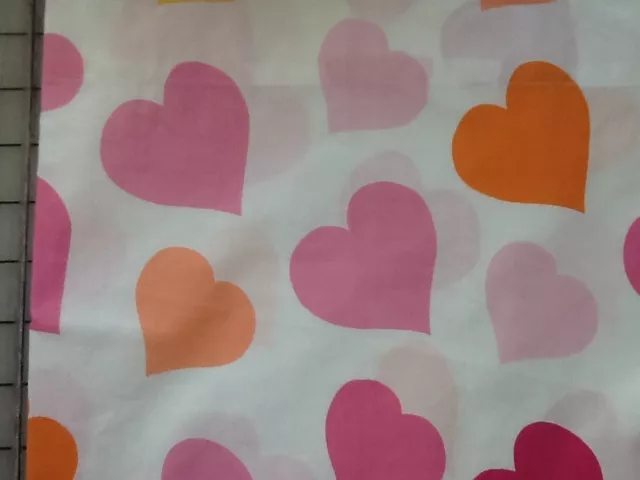 Custom Valance ~White With Pink & Orange Hearts~ Pottery Barn 86 by 15 PB Teen