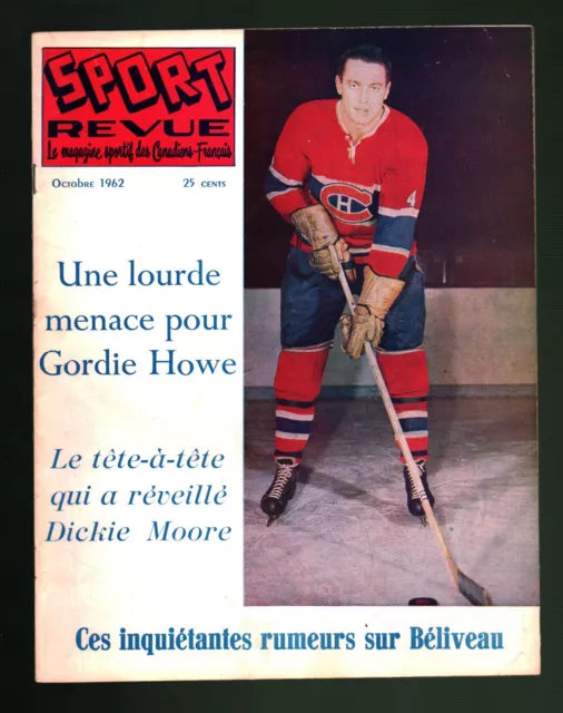 October 1962 Sport-Revue Magazine with Pictures of Jean Beliveau (301066)