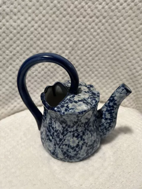 Victoria Ware Ironstone Pitcher, Flow Blue Calico Chintz Pitcher Vintage