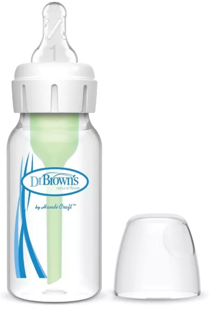 Dr. Browns Natural Flow Anti-Colic Options+ 4oz Baby BOTTLE Narrow Breastfeeding