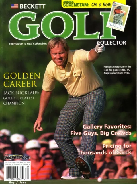 Jack Nicklaus May 2002 Beckett Golf Collector magazine issue 1986 Masters cover