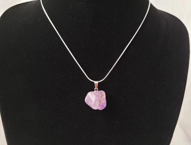 Natural Gemstone Necklace Chakra Stone Pendant Energy Healing Crystal with Chain