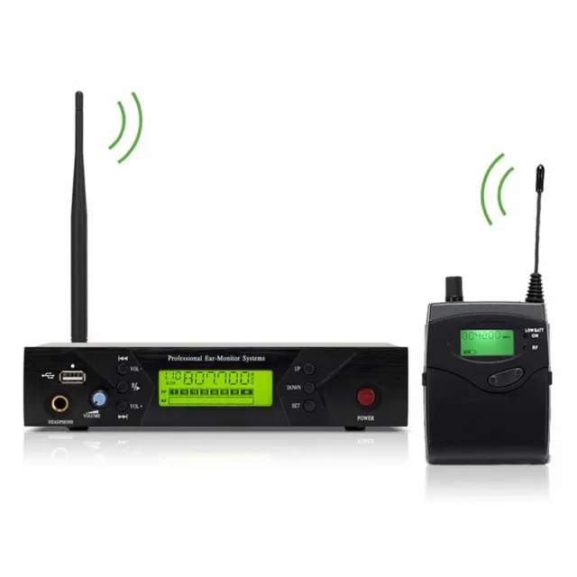 UHF Wireless In Ear Monitor System Headphone Monitoring for Stage Performance