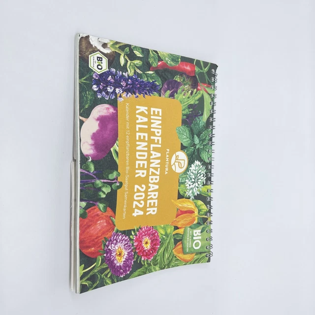 PLANTURA EINPFLANZBARER KALENDER 2024, A5Format, BioSaatgutKalender