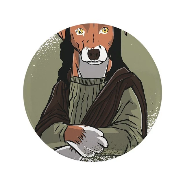 CafePress Mona Lisa Dog 3.5 Button 3.5" Button (722929065)