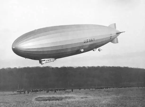 Navy Dirigible Los Angeles Taking Off In Washington Aviation History Old Photo