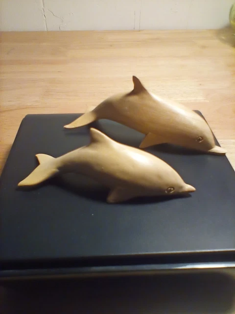 hand carved wood dolphin