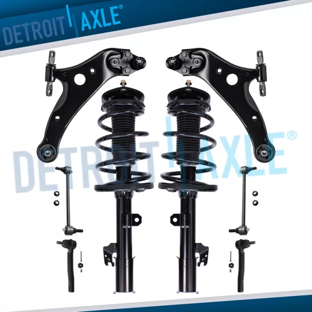 Front Struts Control Arms Sway Bars Tie Rods for 2008 - 2013 Toyota Highlander