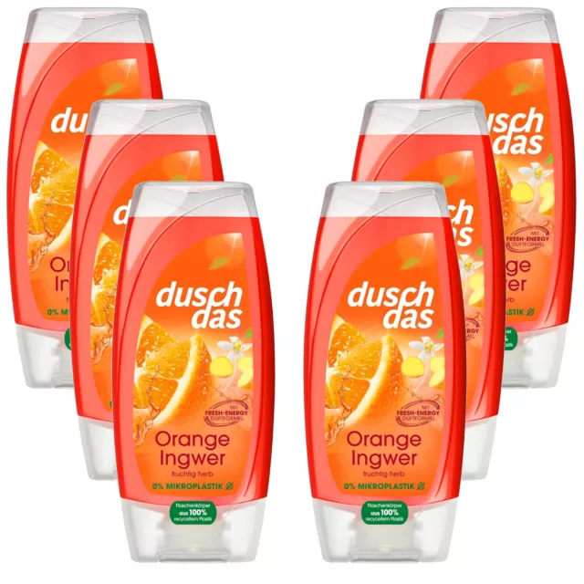 Duschdas Orange Gingembre 6x 225ml Douche Fruité Épicé Avec Frais Énergie Formel