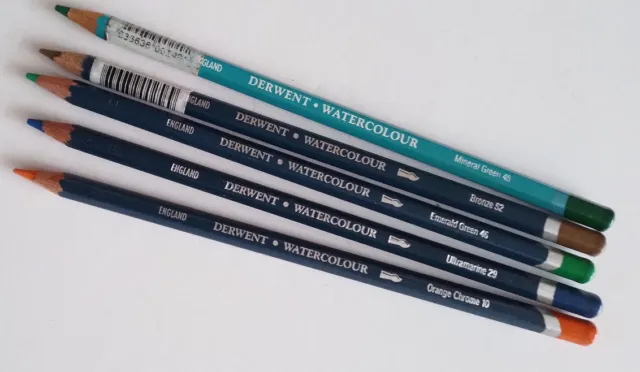 Derwent Watercolour Pencil - Joblot "A" Of 5 Pencils