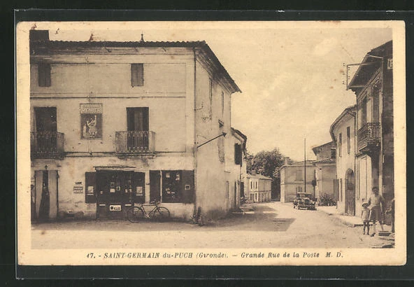 CPA Saint-Germain, Grande Rue de la Poste, vue de la rue