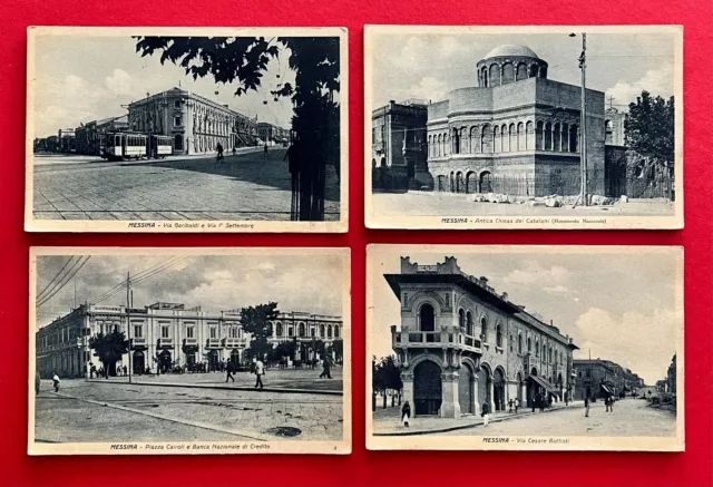 4 x AK MESSINA in Italien um 1930 Stadtansichten mit Strassenbahn  ( 110960