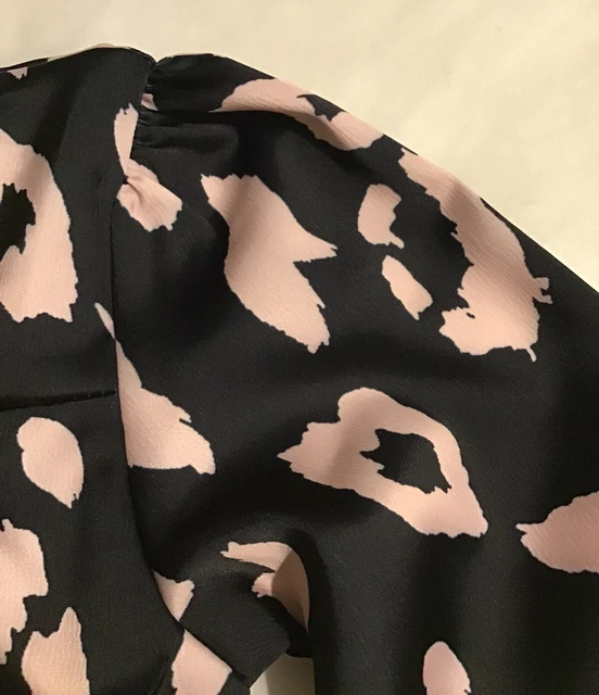 Camicia River Island mini bambina età 3-4 anni stampa animale nera outfit nuova con etichette 3