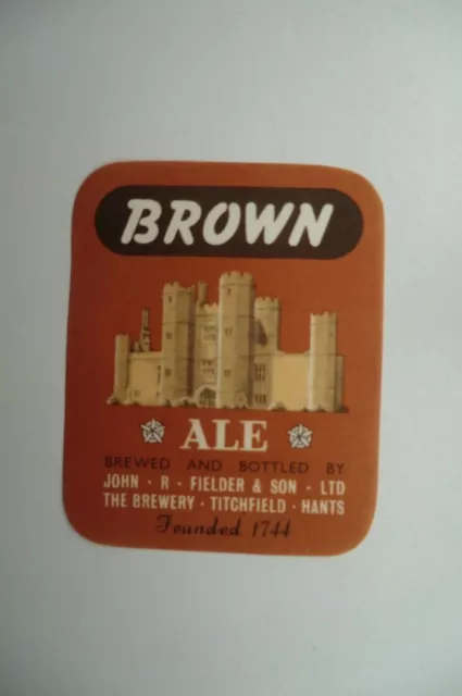 Mint Fielder Titchfield Hants Brown Ale Brewery Beer Bottle Label